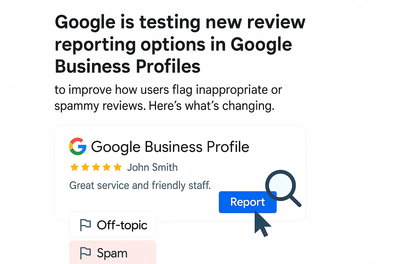 Google Testing New Report Review Options in Google Business Profiles