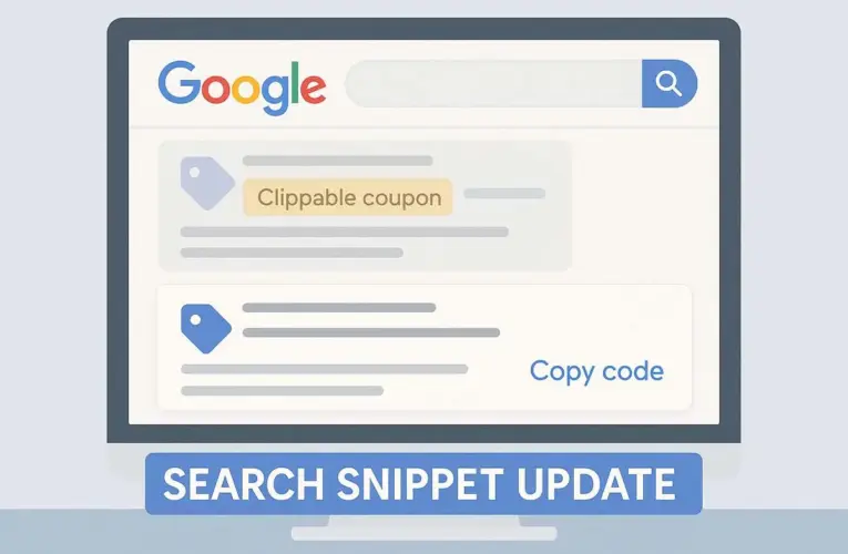 Search Snippet Update: ‘Copy Code’ Replaces Prominent Coupon Buttons in Google