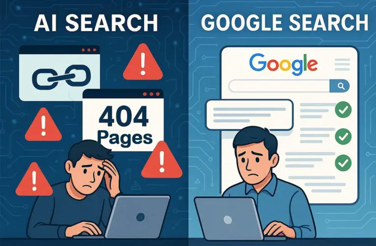 AI Search Shows Higher 404 Pages Compared to Google