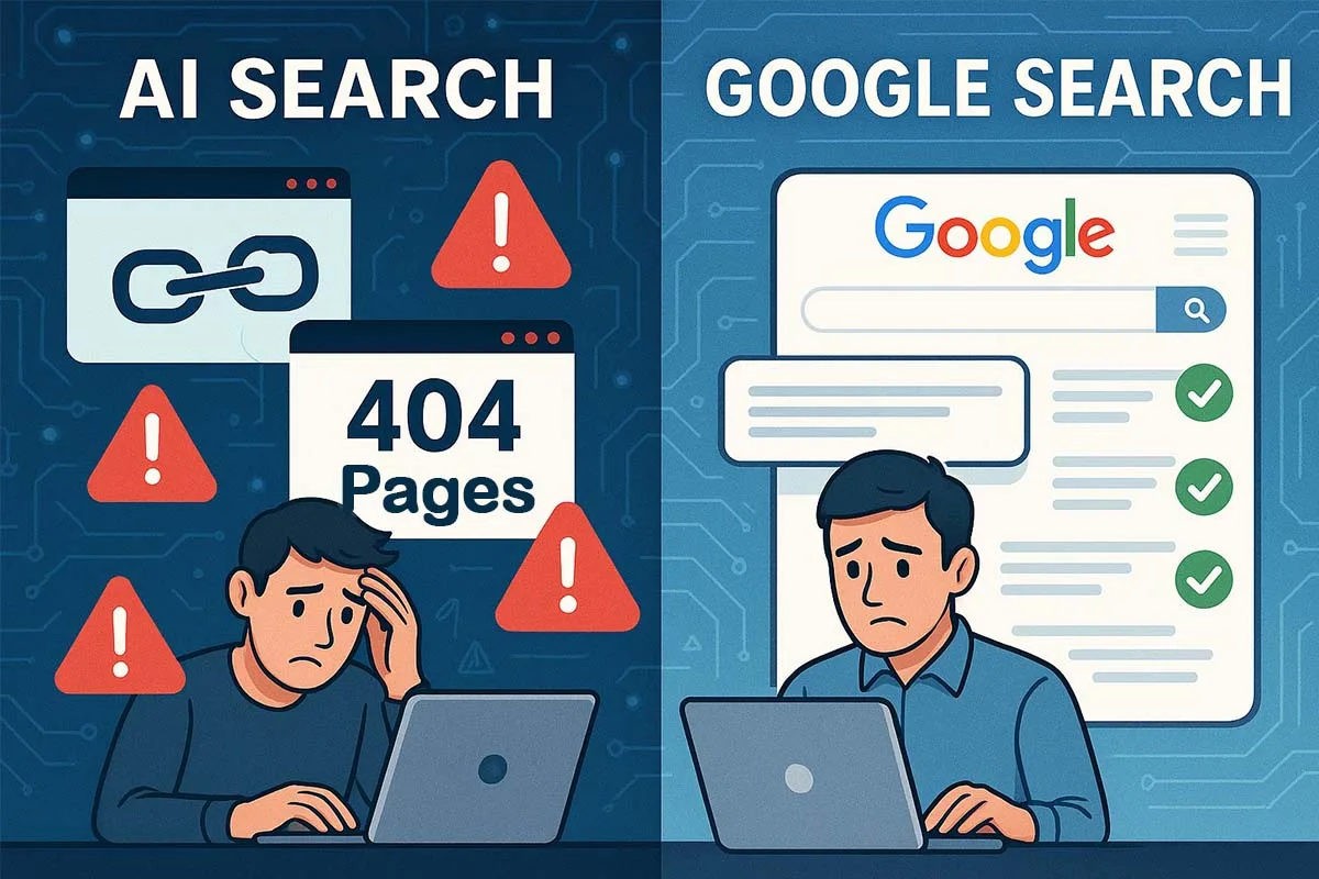 AI Search Shows Higher 404 Pages Compared to Google