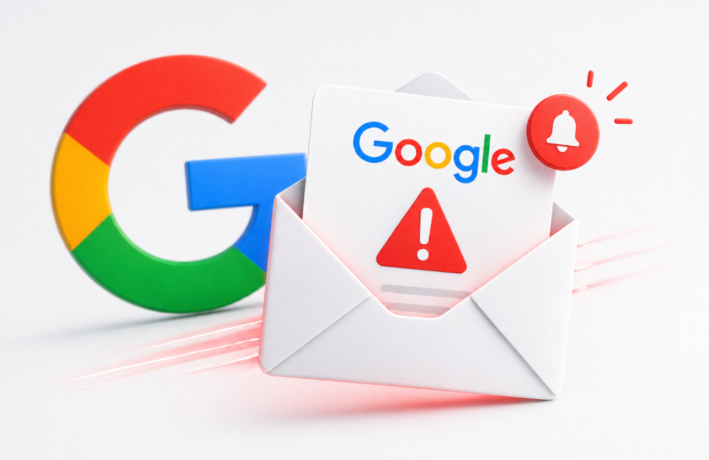 Google back button hijacking warning mail